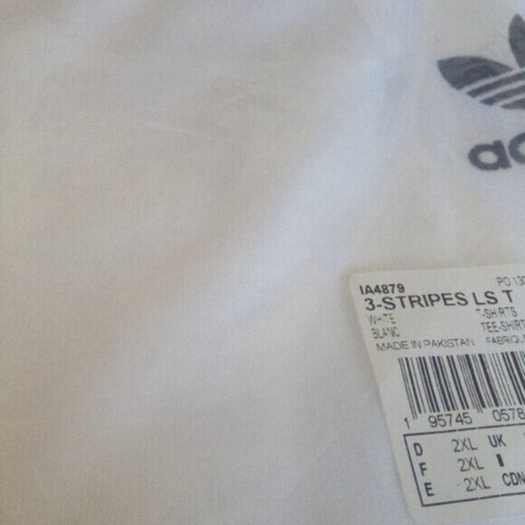 Adidas Adicolor Classics 3-Stripes Long Sleeve Tee – White/Black  Men’s Slim Fit - Picture 12 of 12